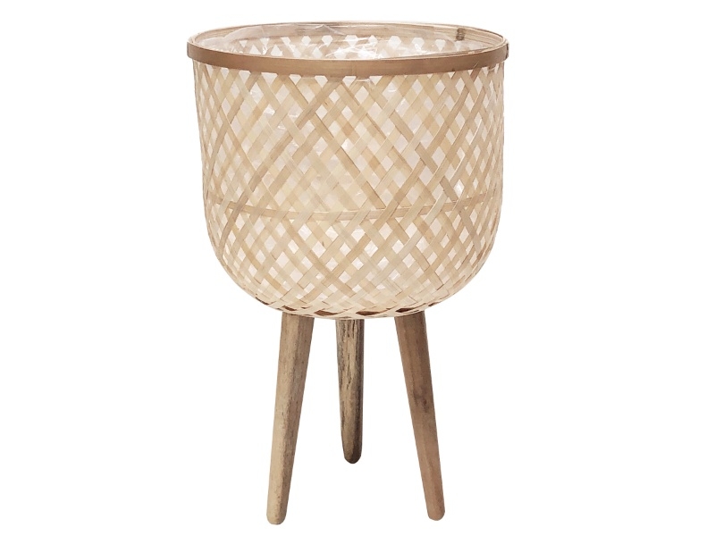 Ultimate Open Weave Bamboo Planter with Removable Legs